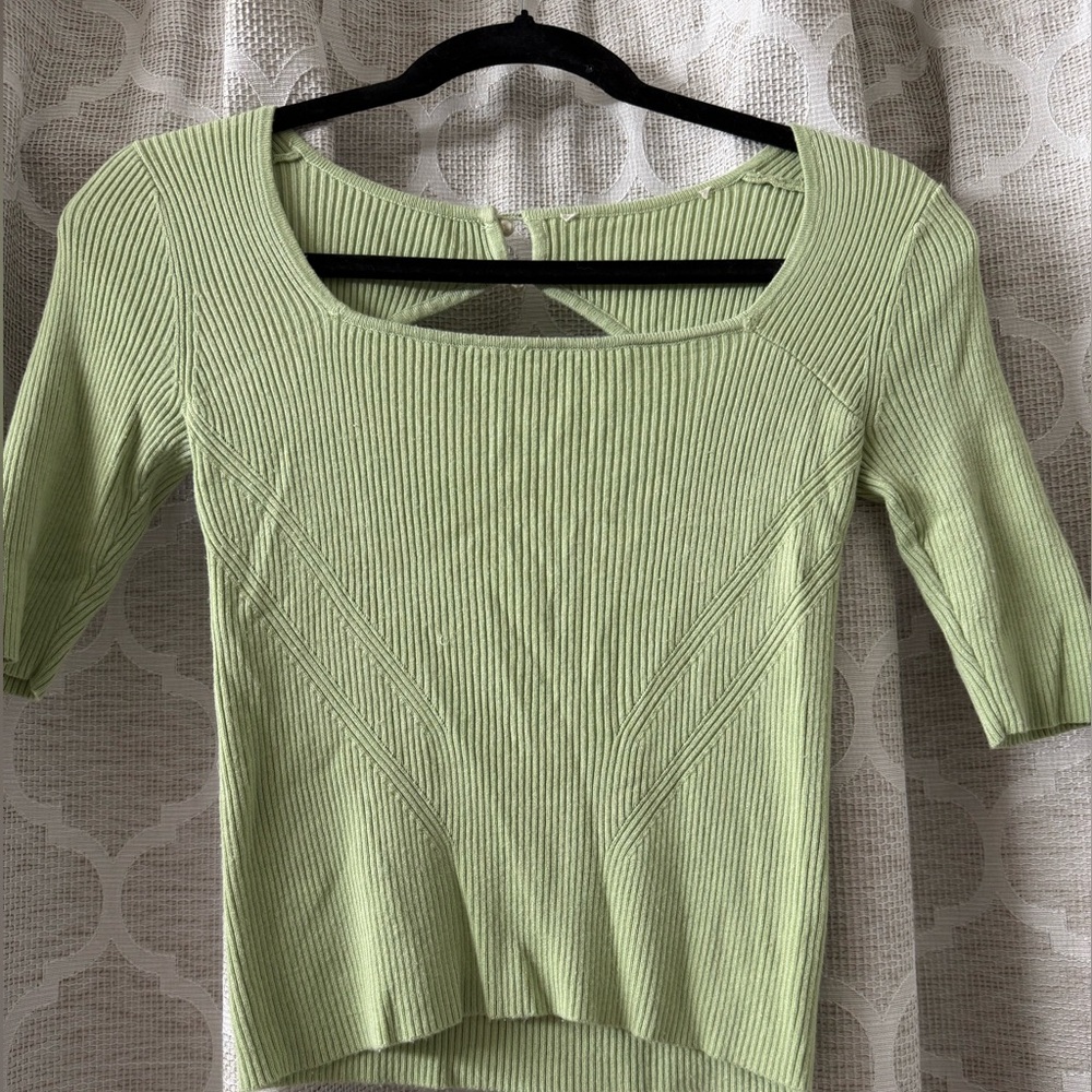 ASOS Light Green Ribbed Blouse - Picture 3 of 6